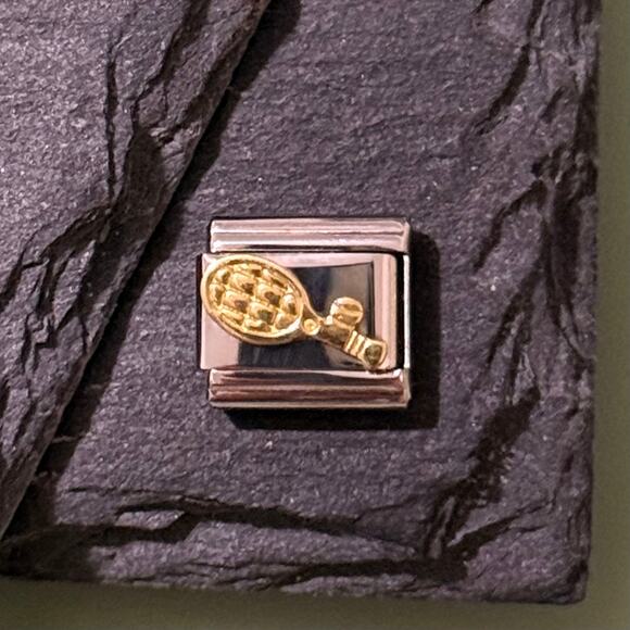 Tennis Racket Italian Charm Bracelet Link - Picture 1 of 1